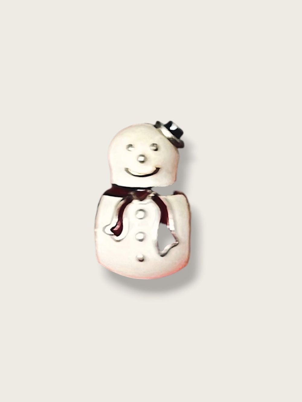 PANDORA Retired Vintage Rare Happy Snowman Charm - 791406ENMX
